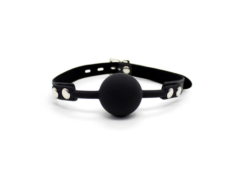 Mordaza de Bola de Silicona 4 cm con Candado Negro
