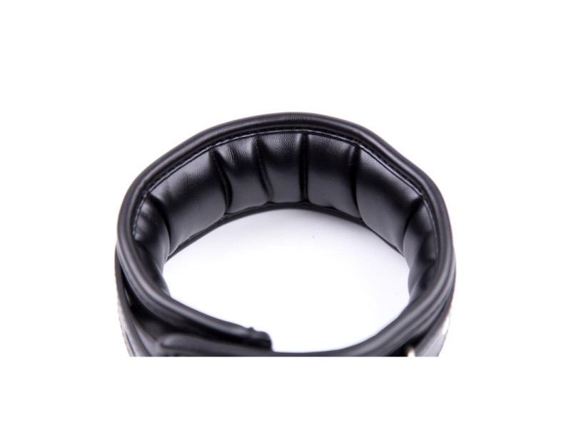 Collar con Correa de Metal e Interior Acolchado Negro