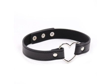 Collar con Aro en Forma de Corazon Ajustable 415 cm Negro