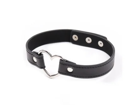 Collar con Aro en Forma de Corazon Ajustable 415 cm Negro