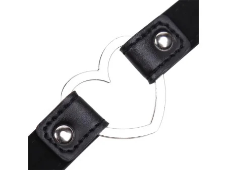 Collar con Aro en Forma de Corazon Ajustable 415 cm Negro