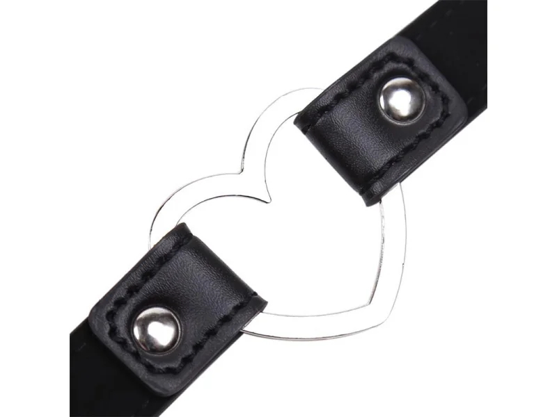 Collar con Aro en Forma de Corazon Ajustable 415 cm Negro