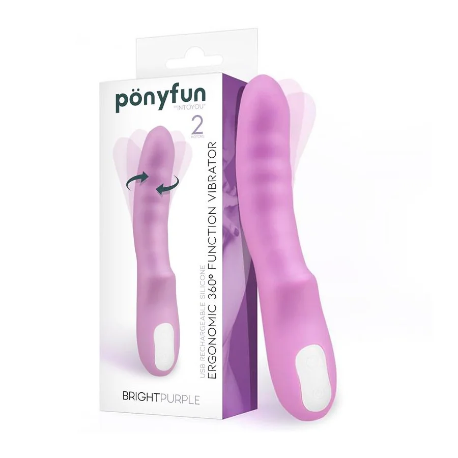 Brightpurple Vibrador y Rotador Doble Motor 360º USB Silicona Brightpurple Vibrador y Rotador Doble Motor 360º USB Silicona