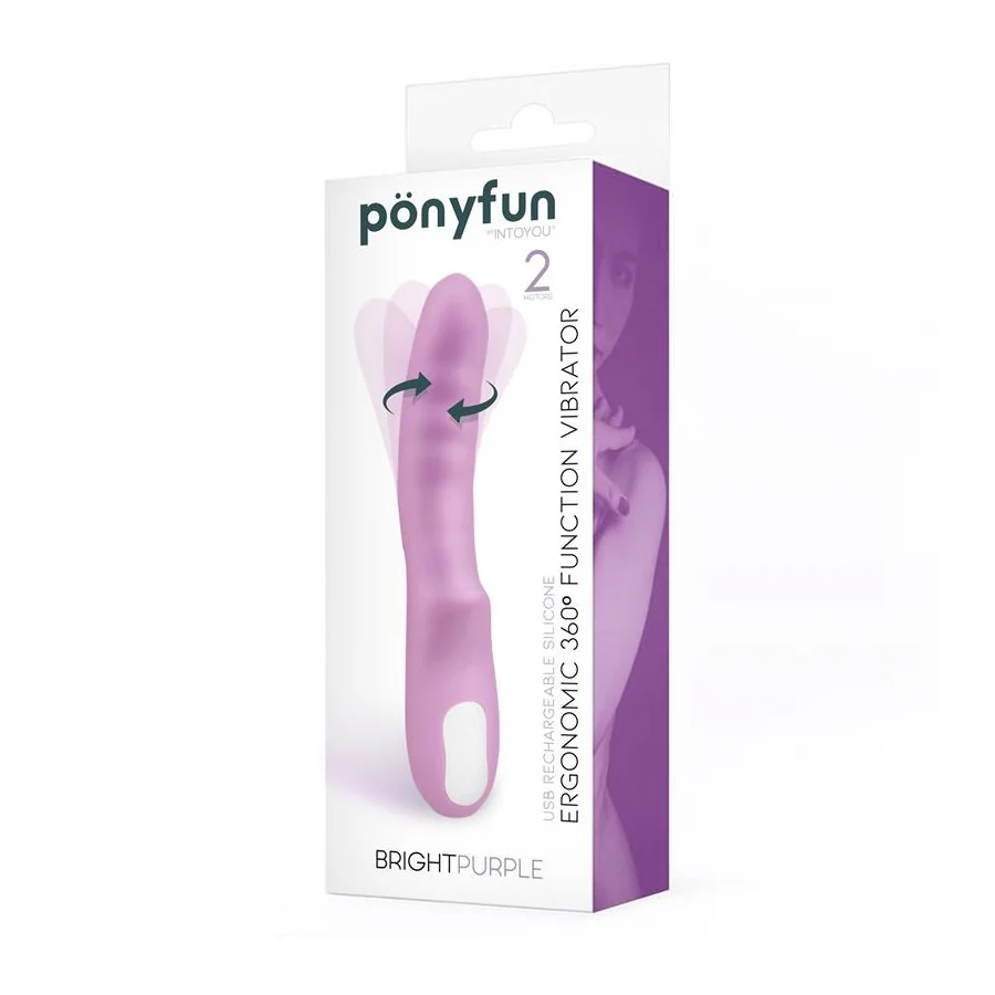 Brightpurple Vibrador y Rotador Doble Motor 360º USB Silicona