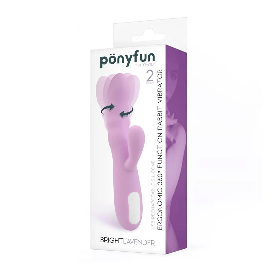 Brightlavender Vibrador y Rotador Doble Motor 360º USB Silicona