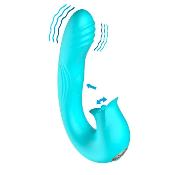 Hydra Vibrador con Pulsacion y Lengua Estimuladora de Clitoris 3 Motores USB