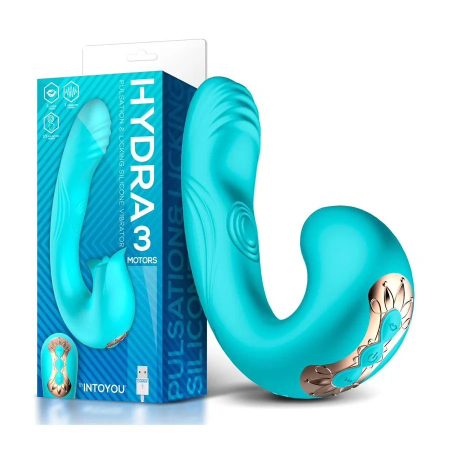 Hydra Vibrador con Pulsacion y Lengua Estimuladora de Clitoris 3 Motores USB