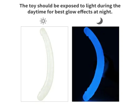 Dildo Doble Lumino 145 Luz Azul