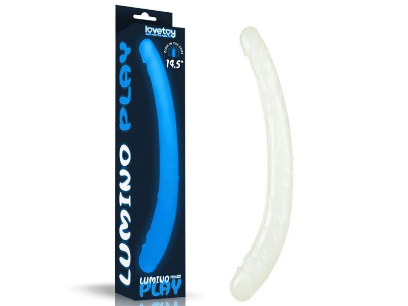 Dildo Doble Lumino 145 Luz Azul