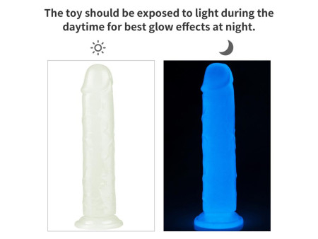Dildo Lumino 8 Luz Azul