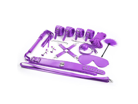 Set Bondage de 10 Piezas Purpura Set Bondage de 10 Piezas Purpura