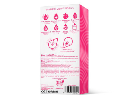 Huevo Vibrador Control Remoto USB Silicona Rosa