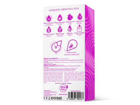 Huevo Vibrador Control Remoto USB Silicona Purpura