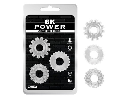 Kit 3 Anillos Pene Gear Up Transparente