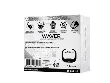 Waver Masturbador Masculino Funcion Calor y Vibracion Flexible USB Silicona