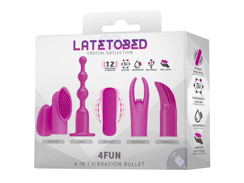 4Fun Bala Vibrador y 4 Fundas USB Impermeable Silicona