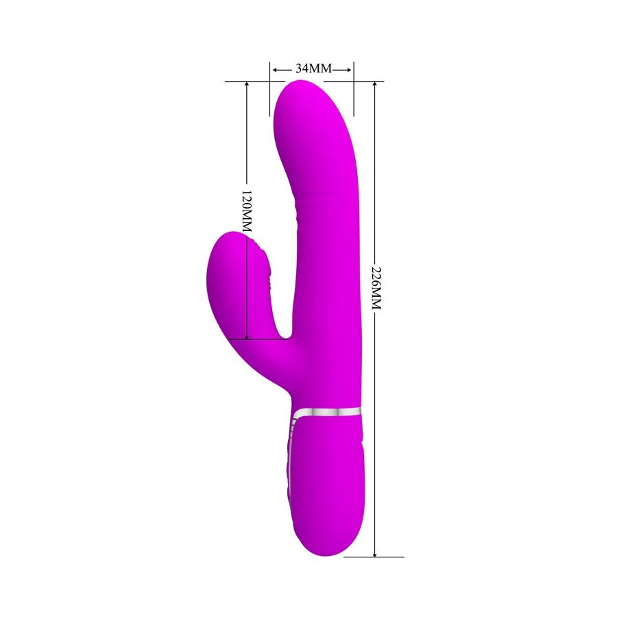Mariana Vibrador 4en1 Silicona Fucsia