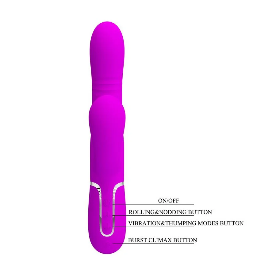 Mariana Vibrador 4en1 Silicona Fucsia