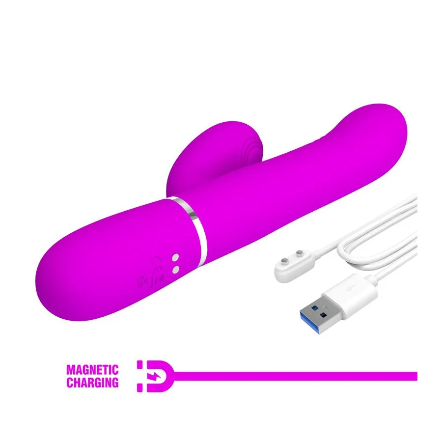 Mariana Vibrador 4en1 Silicona Fucsia