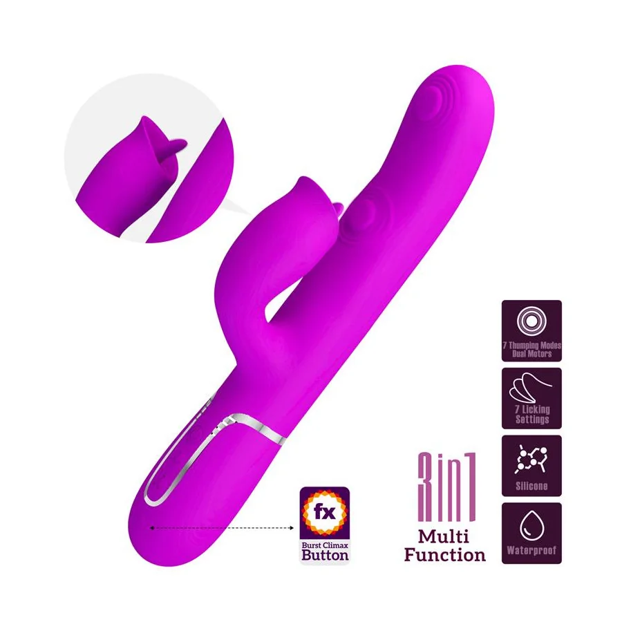 Gigi Vibrador con Licking y Thumping Fucsia Gigi Vibrador con Licking y Thumping Fucsia