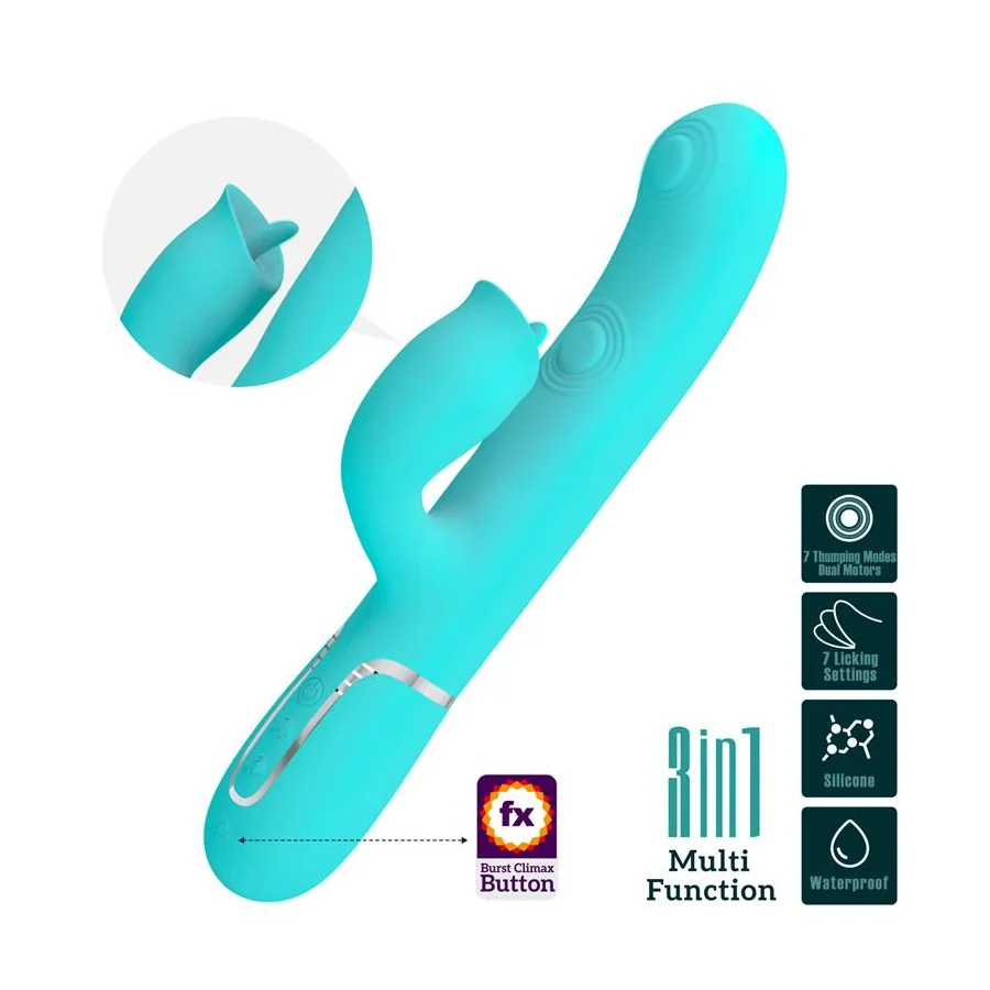 Gigi Vibrador con Licking y Thumping Turquesa Gigi Vibrador con Licking y Thumping Turquesa