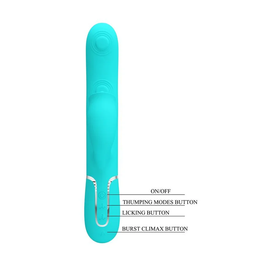 Gigi Vibrador con Licking y Thumping Turquesa