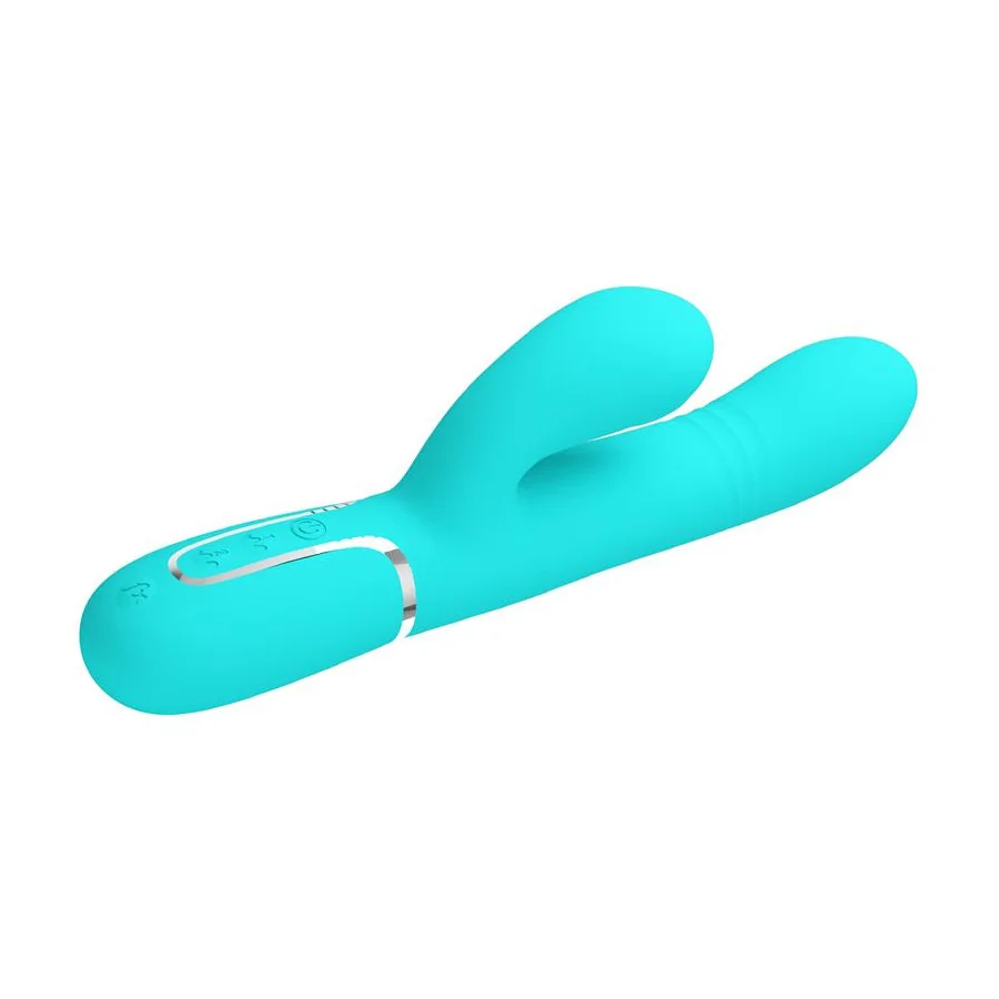 Mariana Vibrador 4 en 1 Silicona Turquesa