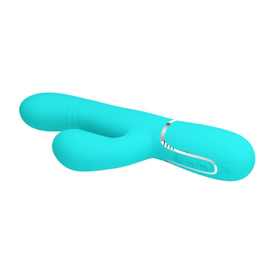 Mariana Vibrador 4 en 1 Silicona Turquesa