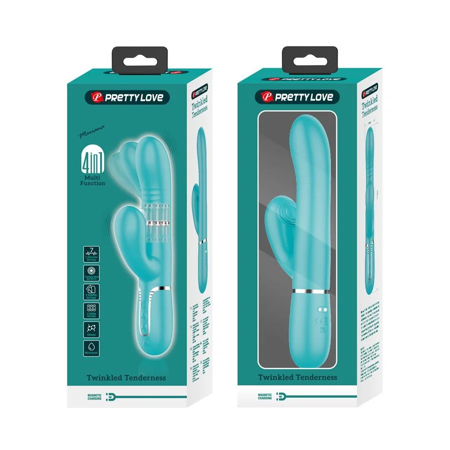 Mariana Vibrador 4 en 1 Silicona Turquesa