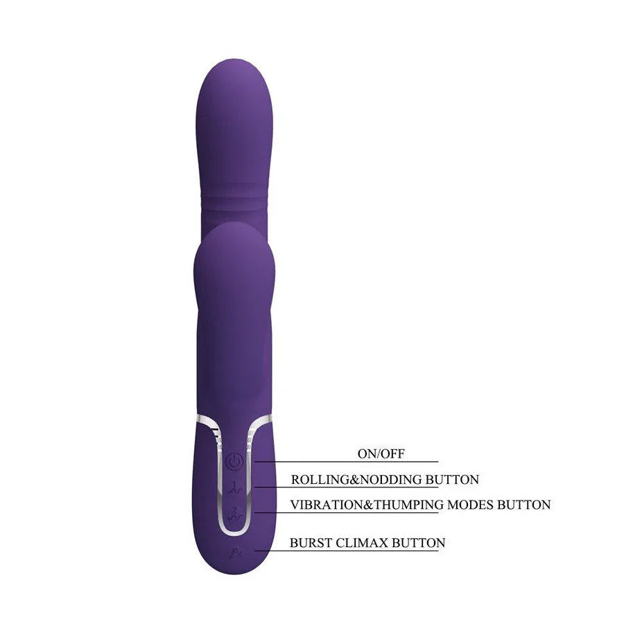 Mariana Vibrador 4 en 1 Silicona Morado