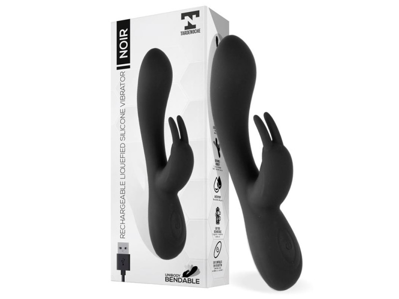 Noir Vibrador Silicona Liquida Inyectada 2 Motores USB Noir Vibrador Silicona Liquida Inyectada 2 Motores USB