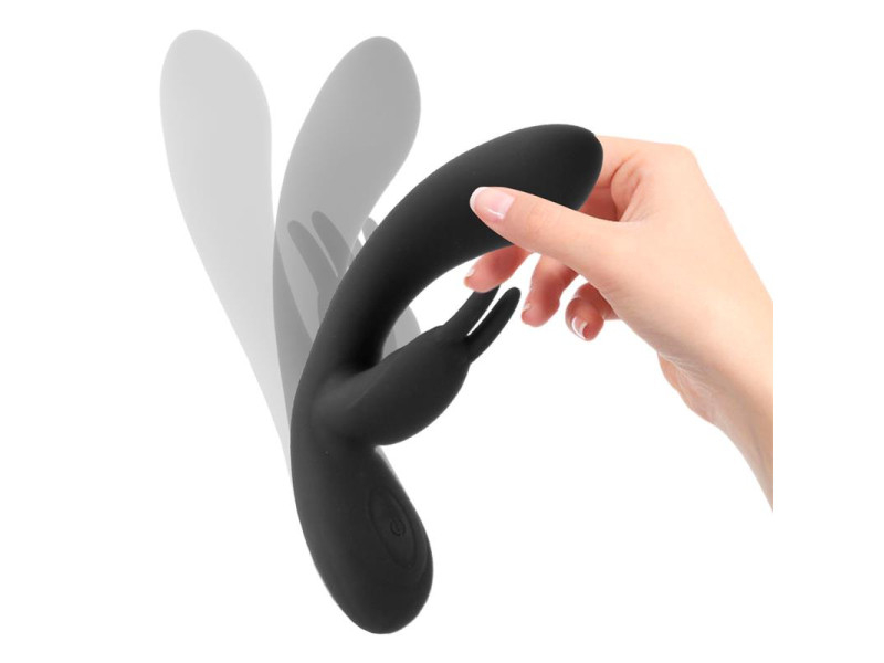 Noir Vibrador Silicona Liquida Inyectada 2 Motores USB
