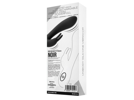 Noir Vibrador Silicona Liquida Inyectada 2 Motores USB