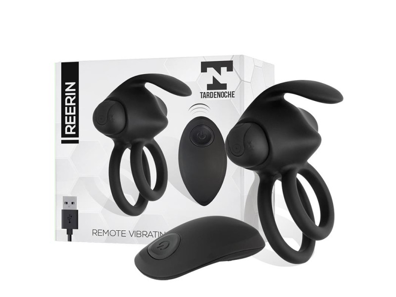 Reerin Anillo Vibrador USB Dual Control Remoto USB Silicona