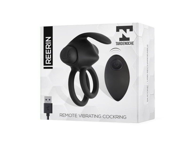 Reerin Anillo Vibrador USB Dual Control Remoto USB Silicona