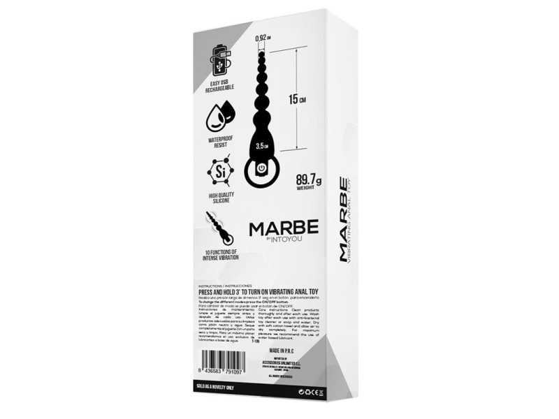 Marbe Cadena Anal con Vibracion USB Silicona