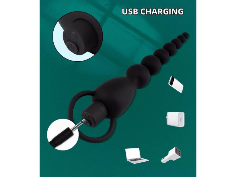 Marbe Cadena Anal con Vibracion USB Silicona