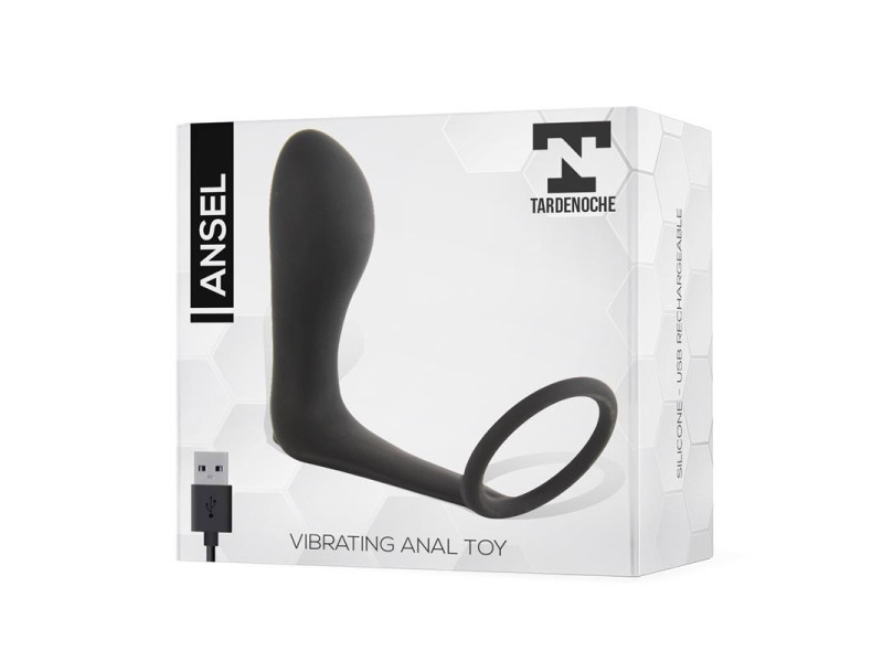 Ansel Plug Anal con Vibracion y Anillo USB Silicona