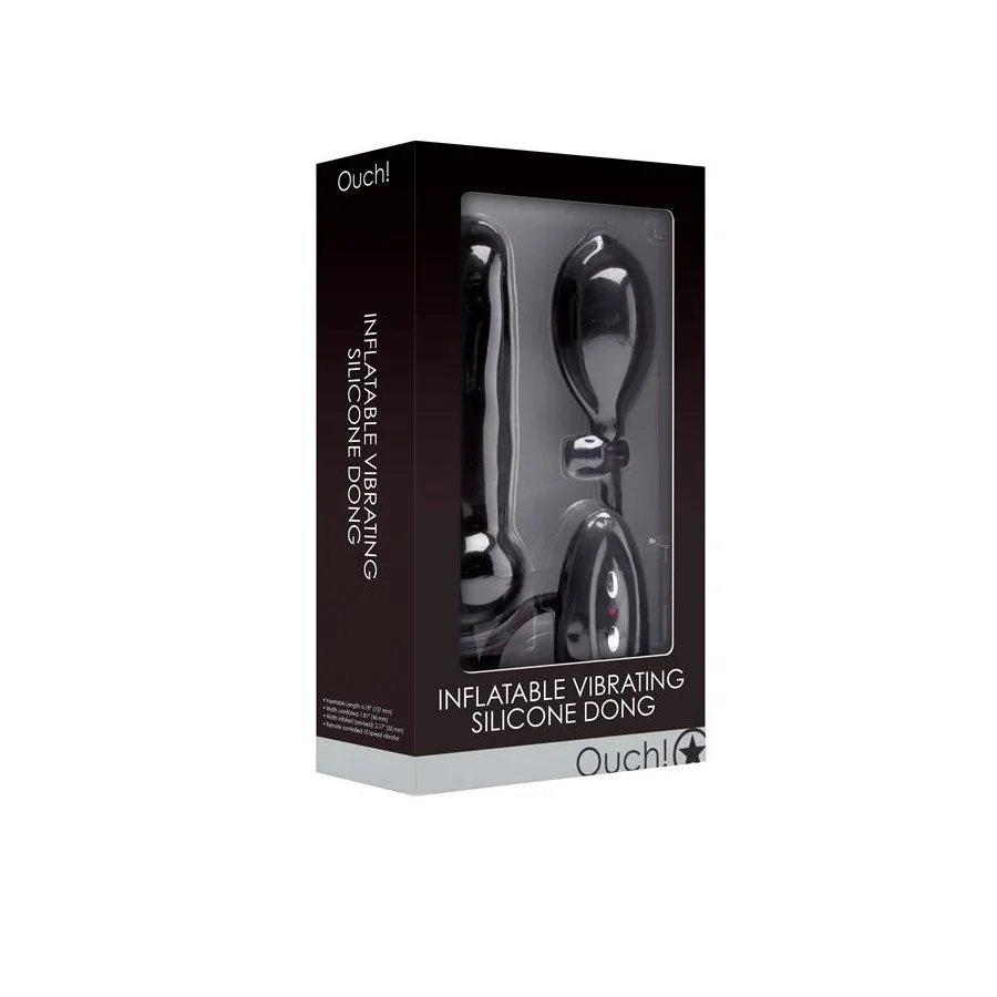 Shots Ouch Dildo Vibrador Hinchable Negro