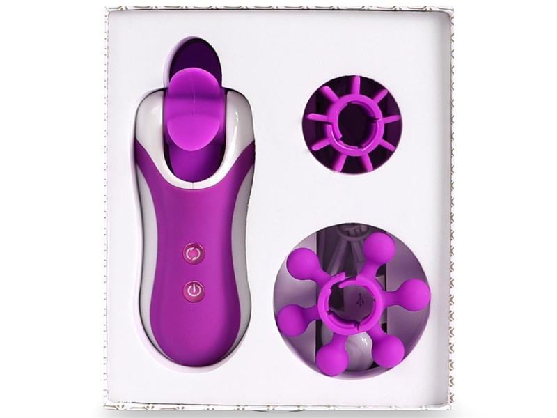 Clitella Estimulador Sexo Oral con Accesorios Purpura