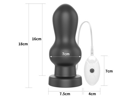 Plug Anal con Vibracion King Sized 7 Negro