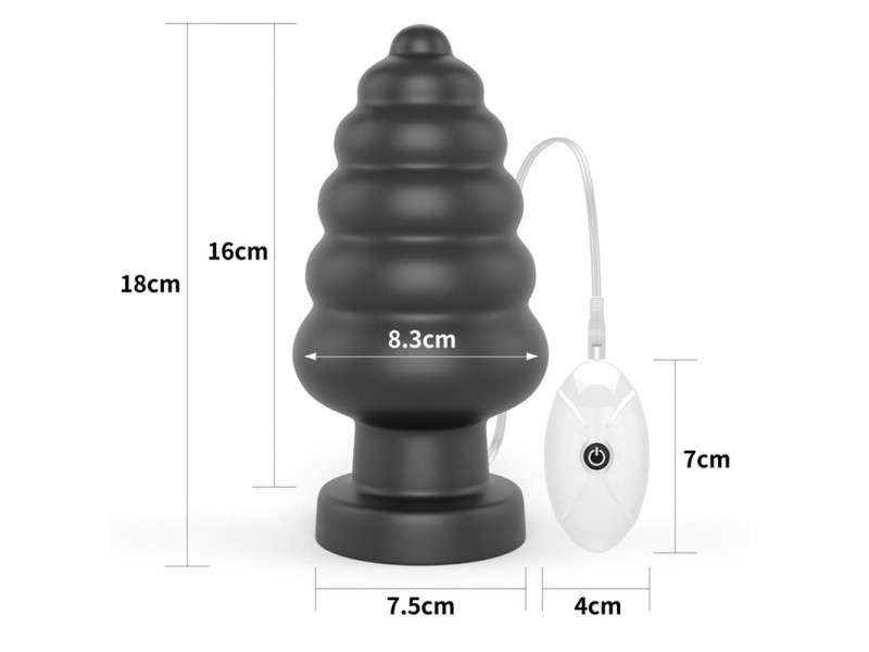 Plug Anal con Vibracion King Sized 7 Negro