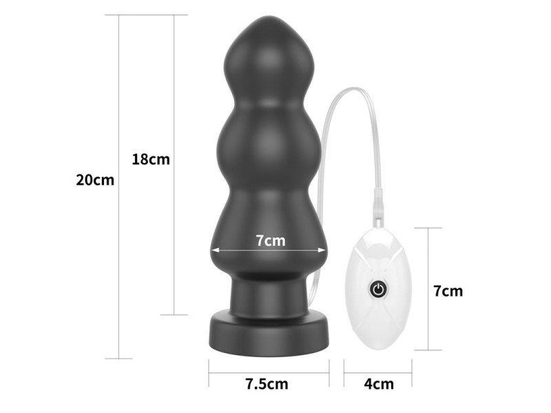 Plug Anal con Vibracion King Sized 78 Negro