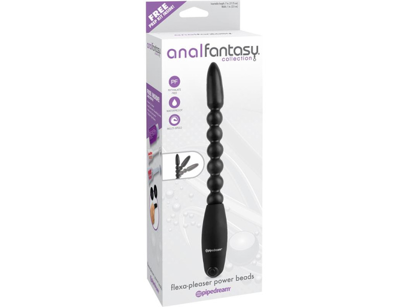 Bolas Anales con Vibracion Flexa Pleaser Negro