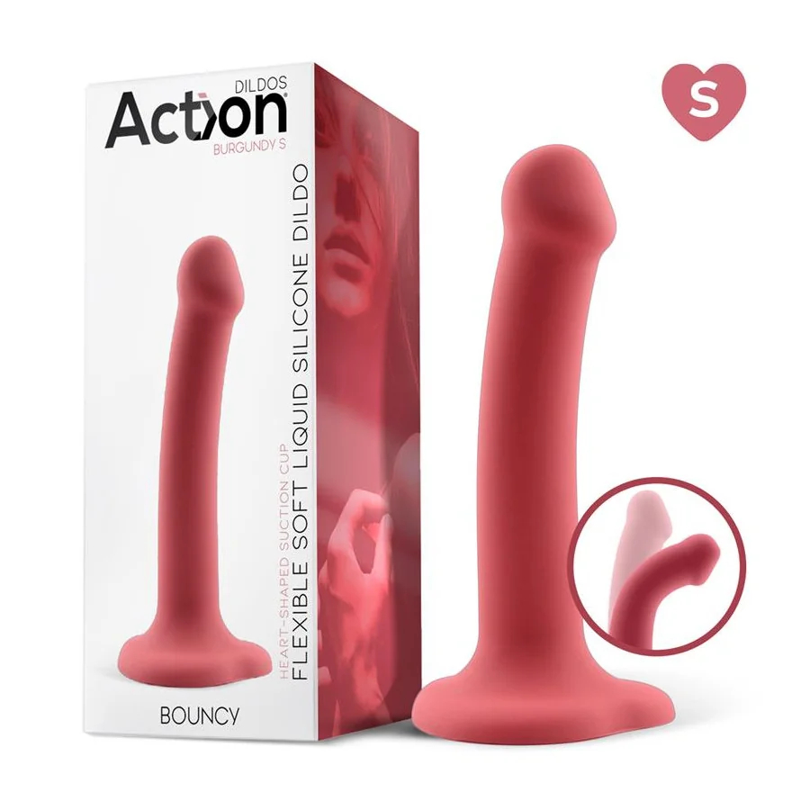 Bouncy Dildo Silicona Liquida Hiper Flexible 65 165 cm Talla S Burgundy