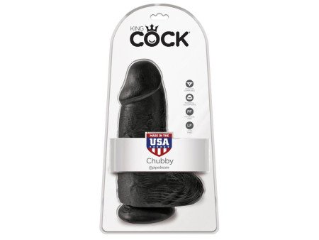 Dildo con Testiculos 9 Chubby Negro Dildo con Testiculos 9 Chubby Negro