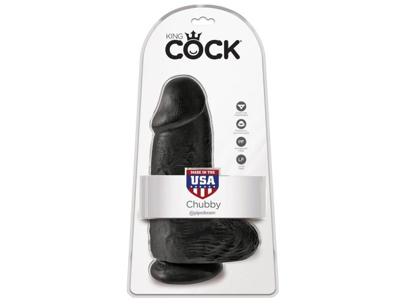 Dildo con Testiculos 9 Chubby Negro