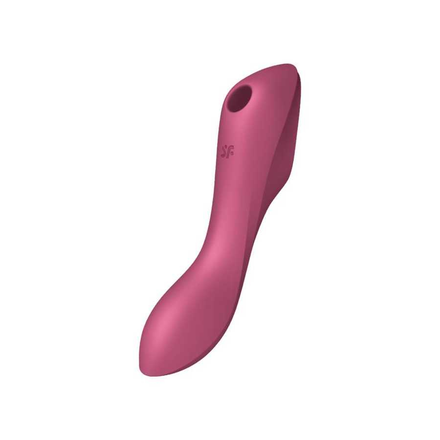 Curvy Trinity 3 Vibrador y Succionador Triple Estimulacion USB Rojo