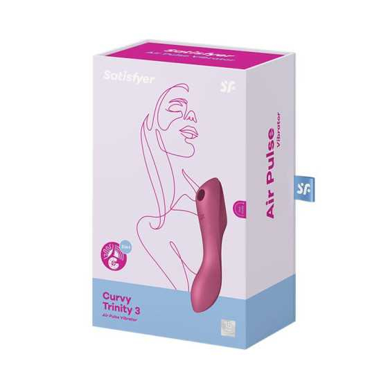 Curvy Trinity 3 Vibrador y Succionador Triple Estimulacion USB Rojo