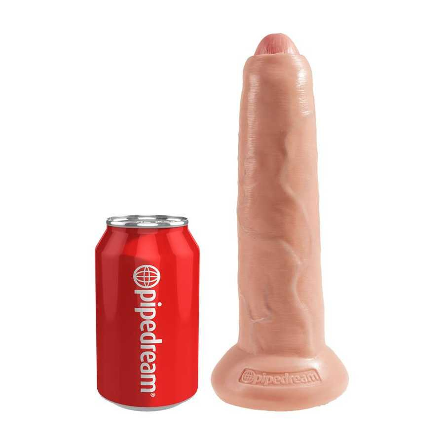 King Cock Dildo Realista con Glande Retractil Color Natural 9